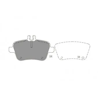 Jeu de 4 plaquettes de frein avant KAVO PARTS