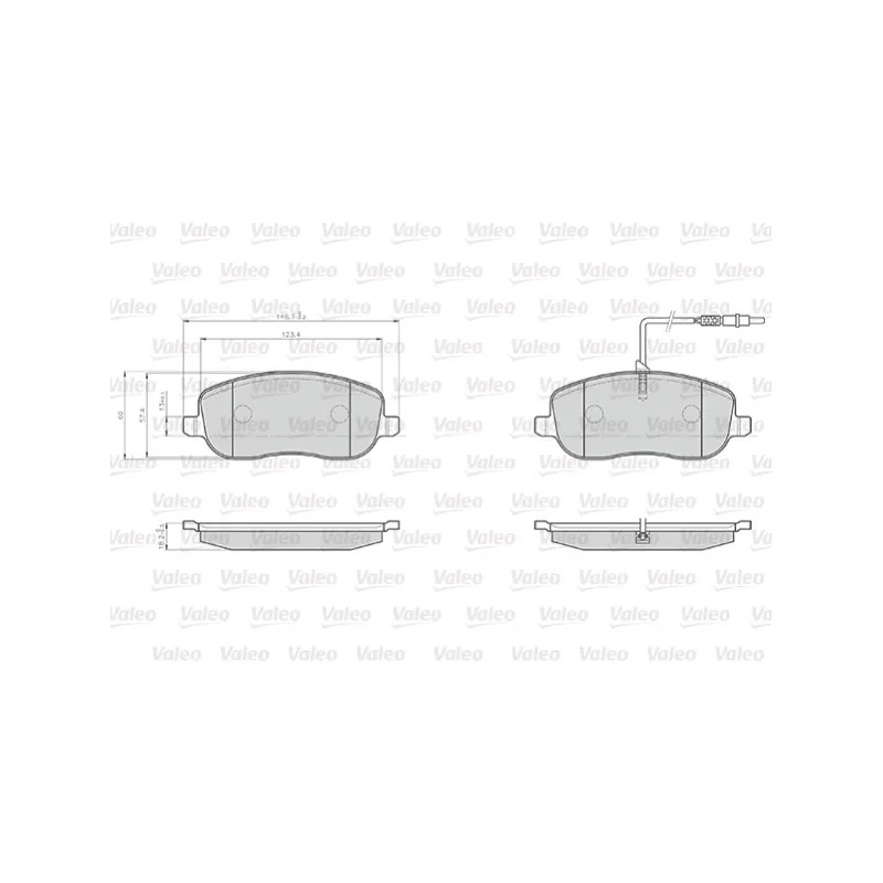 Jeu de 4 plaquettes de frein avant VALEO 872261