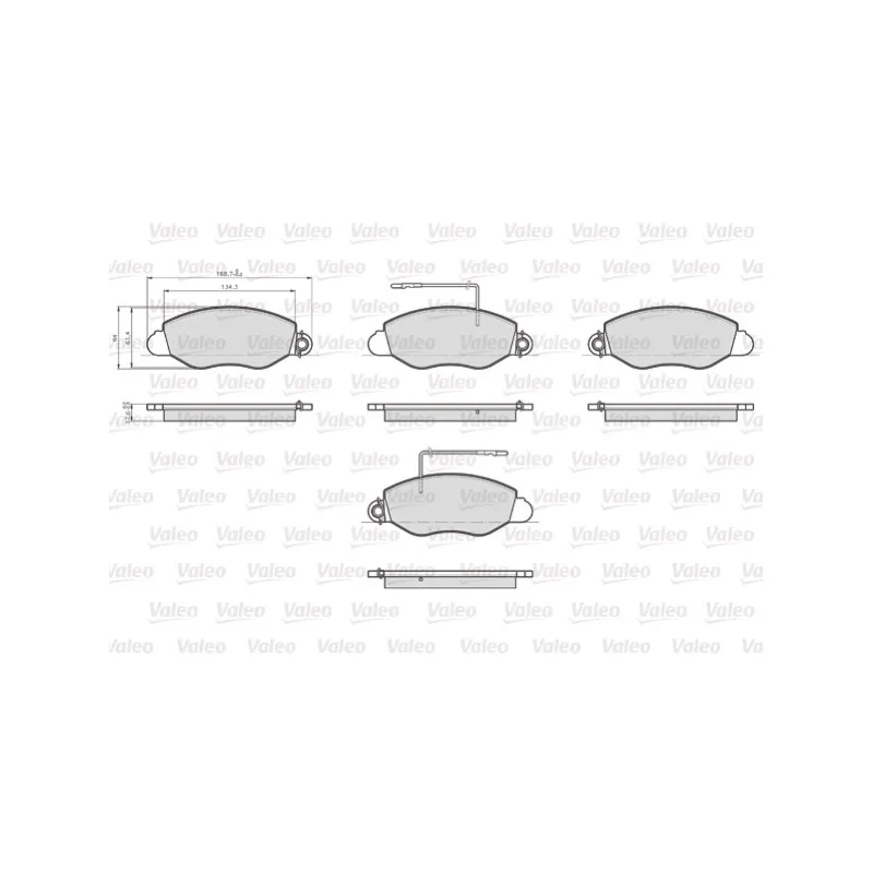 Jeu de 4 plaquettes de frein avant VALEO 872432