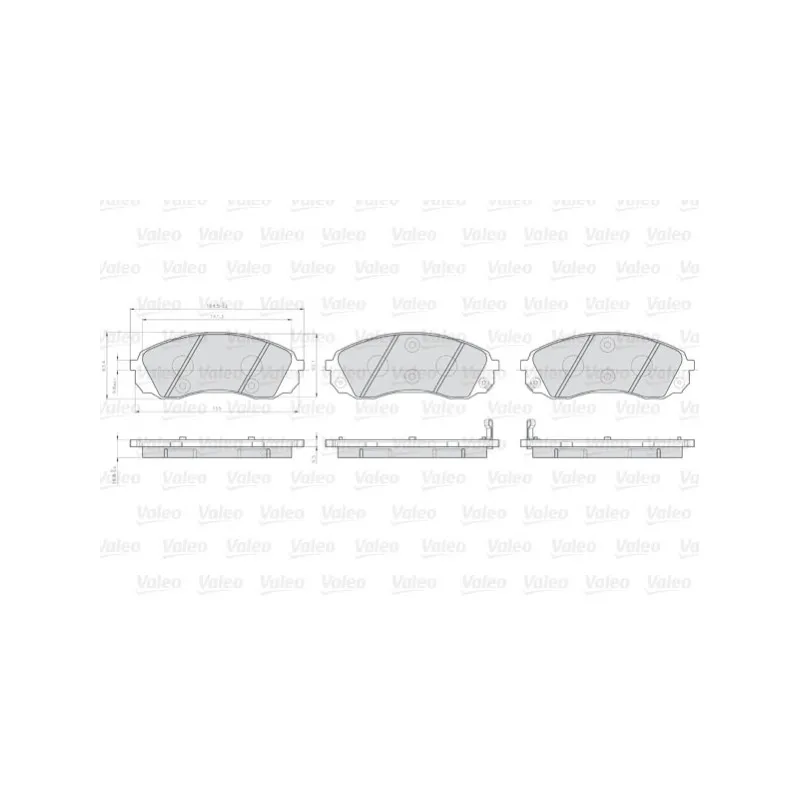 Jeu de 4 plaquettes de frein avant VALEO 872597