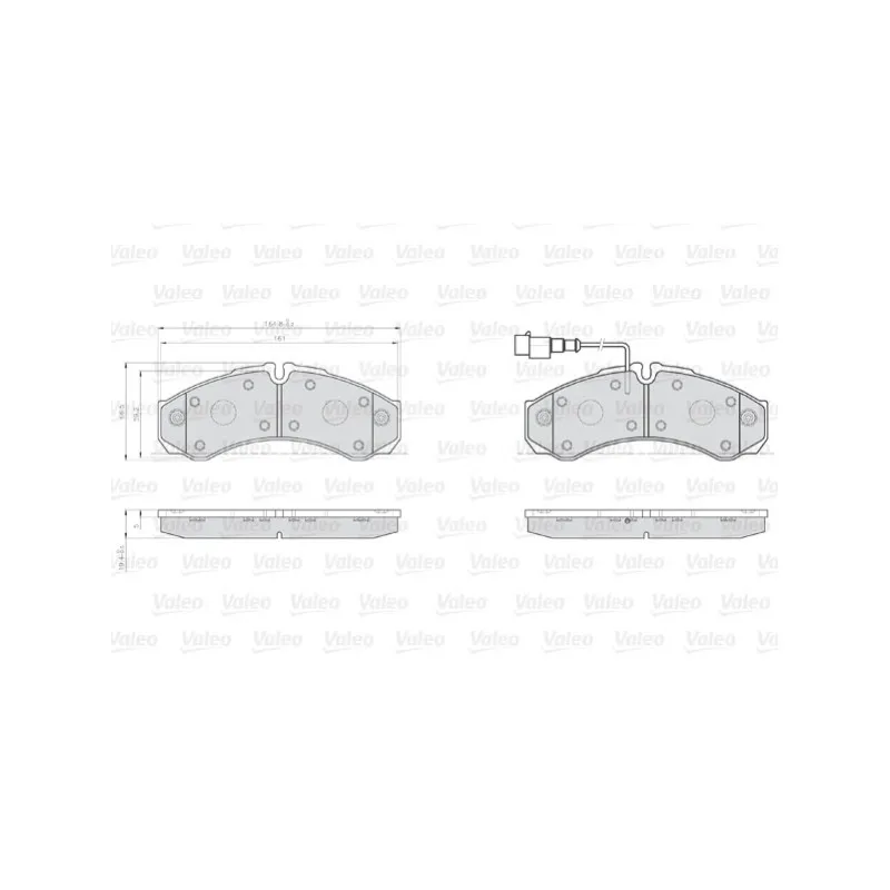 Jeu de 4 plaquettes de frein avant VALEO 873121