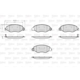Jeu de 4 plaquettes de frein avant VALEO 873577