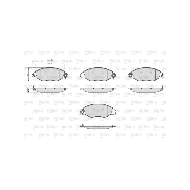 Jeu de 4 plaquettes de frein avant VALEO 873577