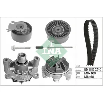 Pompe à eau + kit de courroie de distribution INA 530 0198 30