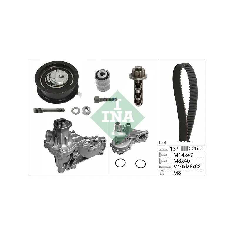 Pompe à eau + kit de courroie de distribution INA 530 0377 32