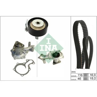 Pompe à eau + kit de courroie de distribution INA 530 0745 30
