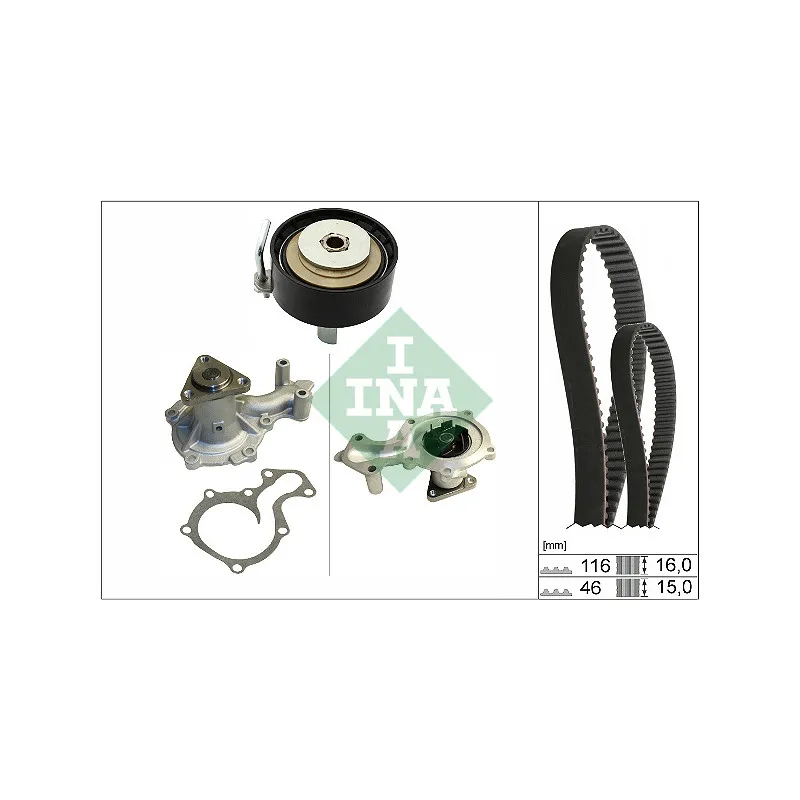 Pompe à eau + kit de courroie de distribution INA 530 0745 30