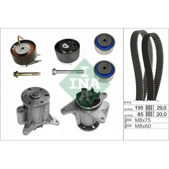 Pompe à eau + kit de courroie de distribution INA 530 0764 31