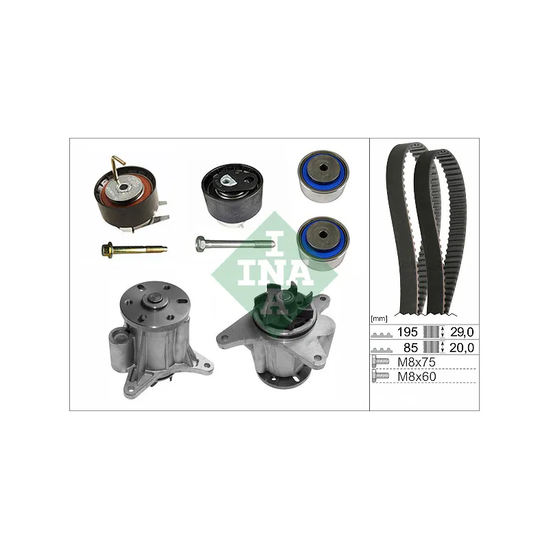 Pompe à eau + kit de courroie de distribution INA 530 0764 31