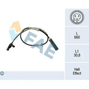 Capteur, vitesse de roue FAE 78183