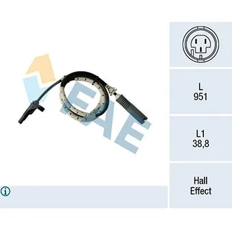 Capteur, vitesse de roue FAE 78185