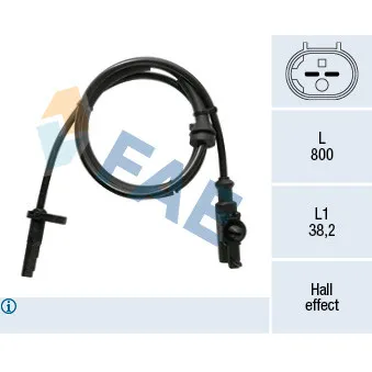 Capteur, vitesse de roue FAE 78222