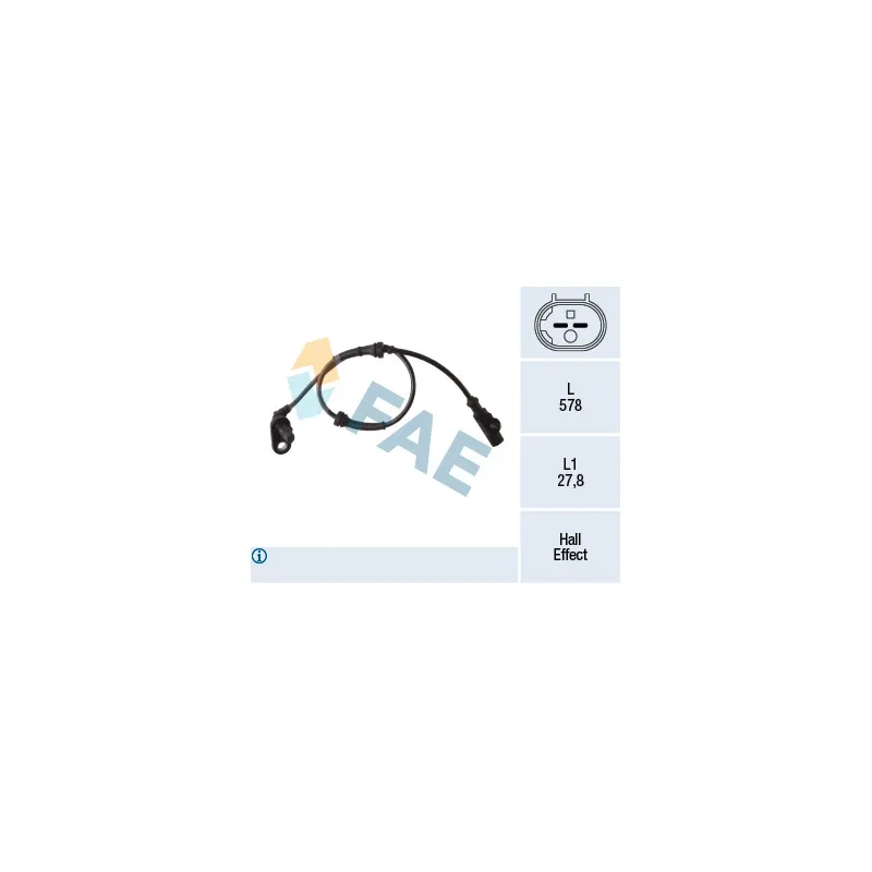 Capteur, vitesse de roue FAE 78276