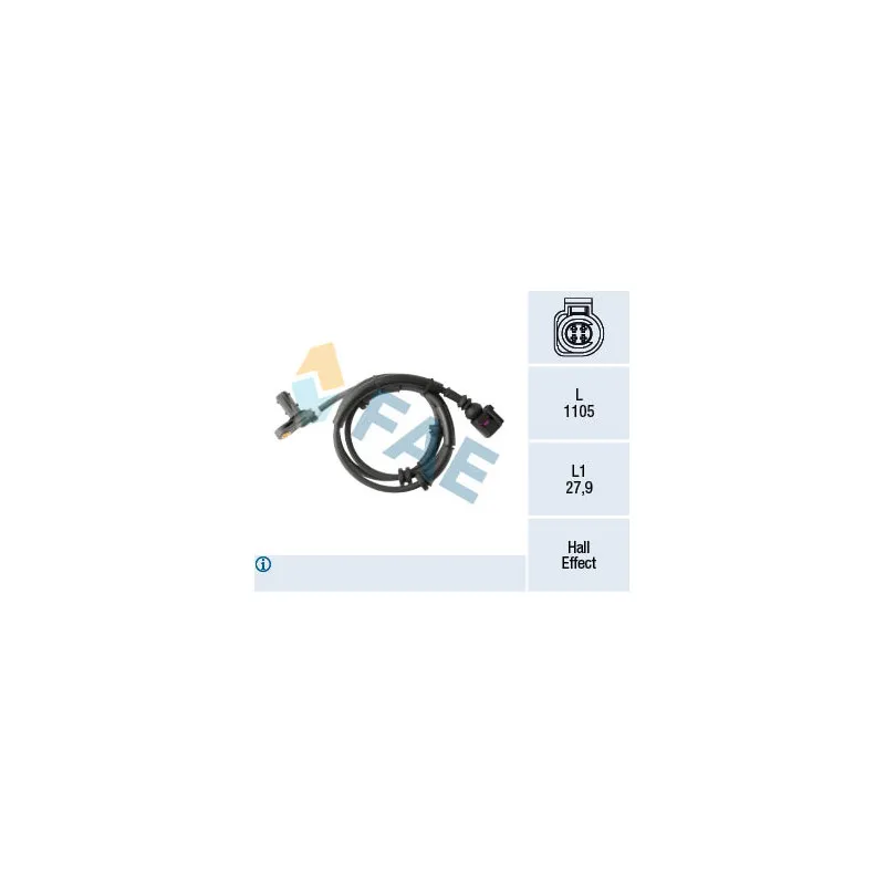 Capteur, vitesse de roue FAE 78294