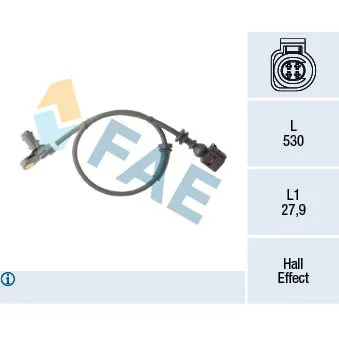 Capteur, vitesse de roue FAE 78295