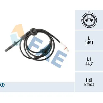 Capteur, vitesse de roue FAE 78301