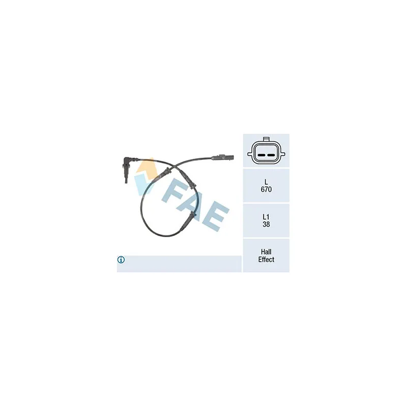 Capteur, vitesse de roue FAE 78314