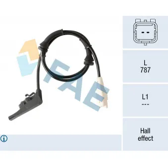 Capteur, vitesse de roue FAE 78318