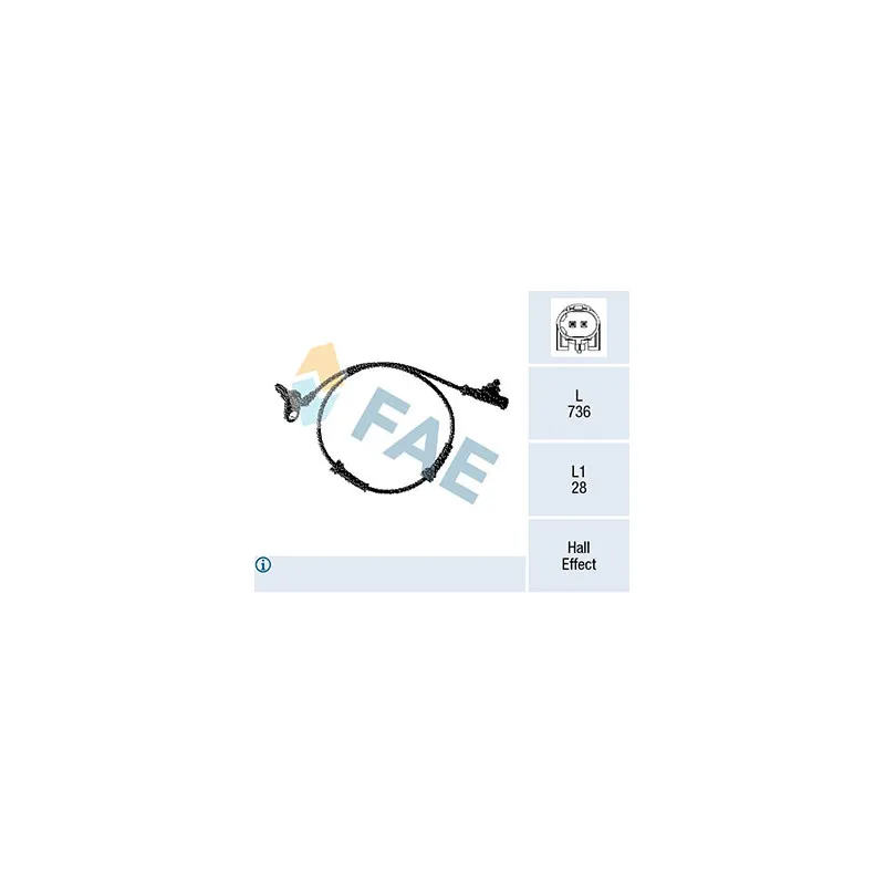 Capteur, vitesse de roue FAE 78328