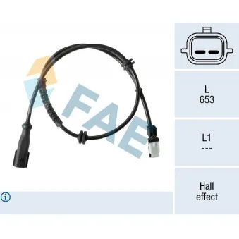 Capteur, vitesse de roue FAE 78331