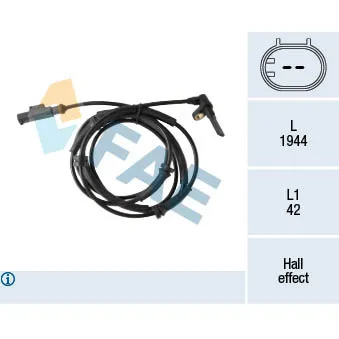 Capteur, vitesse de roue FAE 78432