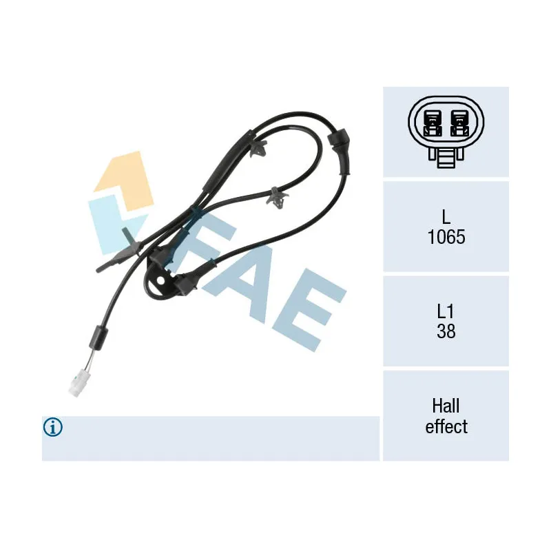 Capteur, vitesse de roue avant droit FAE 78438