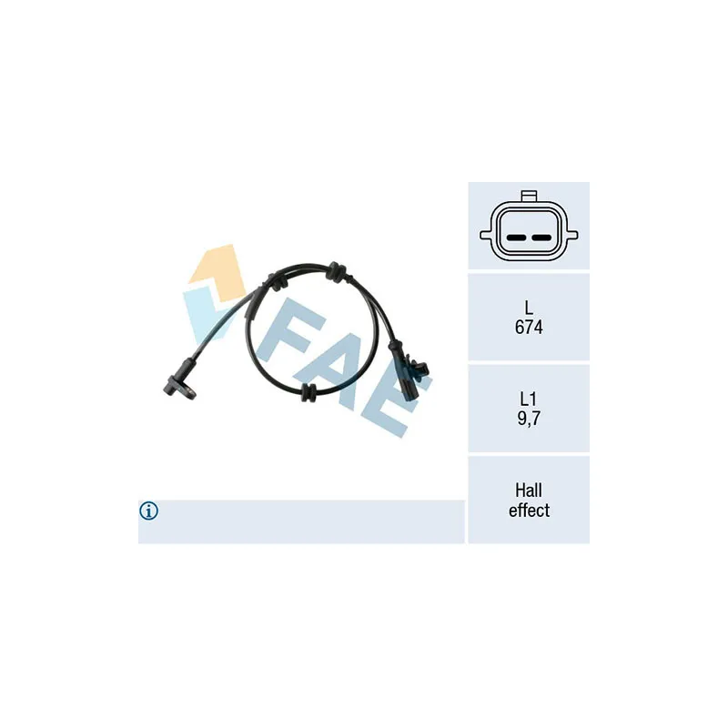 Capteur, vitesse de roue FAE 78454