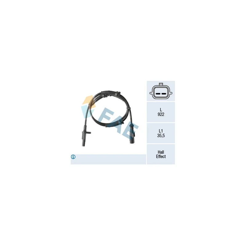 Capteur, vitesse de roue FAE 78513