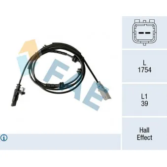 Capteur, vitesse de roue FAE 78517