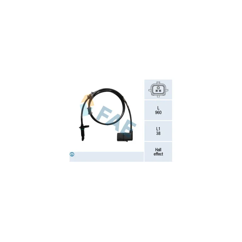 Capteur, vitesse de roue FAE 78535