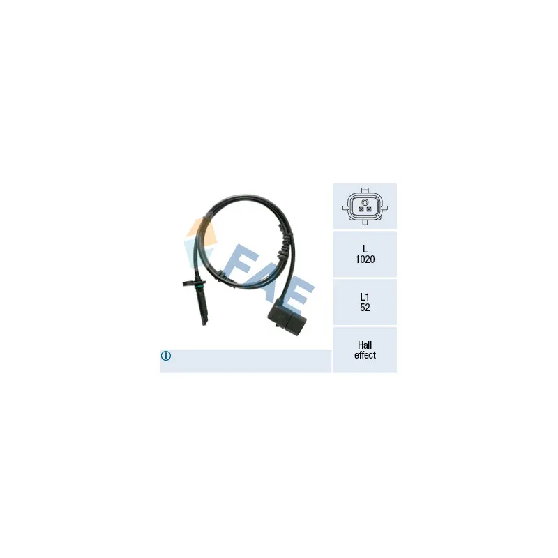 Capteur, vitesse de roue avant droit FAE 78538