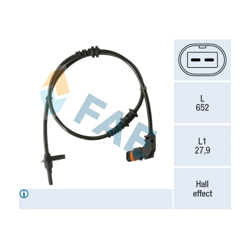 Capteur, vitesse de roue FAE 78541