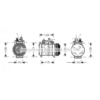 Compresseur, climatisation AVA QUALITY COOLING BWAK227