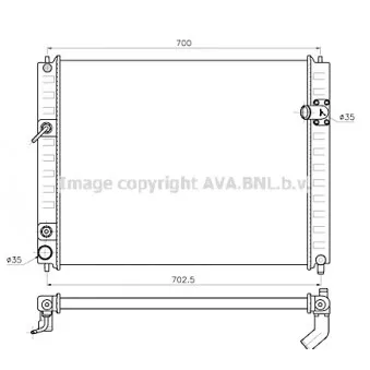 Radiateur, refroidissement du moteur AVA QUALITY COOLING DN2482