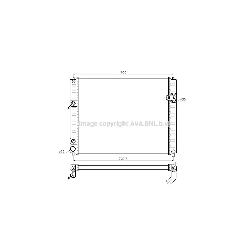 Radiateur, refroidissement du moteur AVA QUALITY COOLING DN2482
