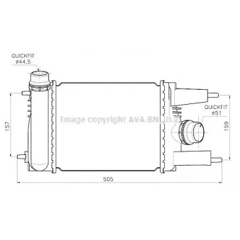 Intercooler, échangeur AVA QUALITY COOLING DN4484