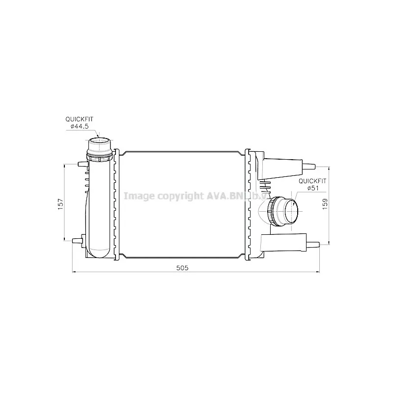 Intercooler, échangeur AVA QUALITY COOLING DN4484