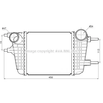 Intercooler, échangeur AVA QUALITY COOLING DN4485
