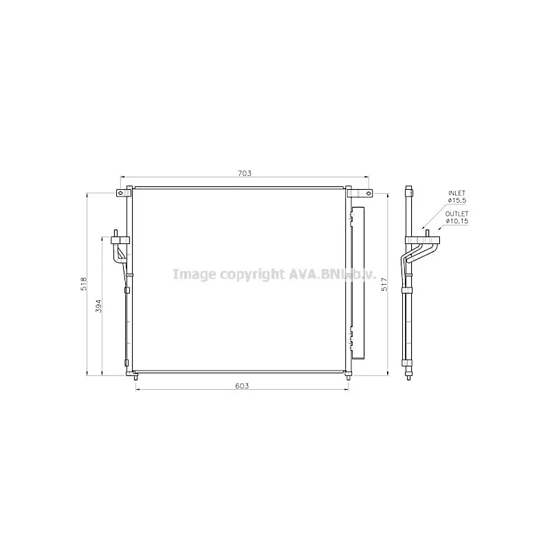 Condenseur, climatisation AVA QUALITY COOLING FD5706D