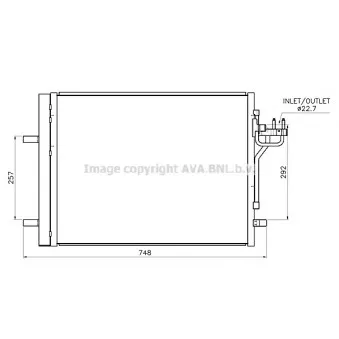 Condenseur, climatisation AVA QUALITY COOLING FD5708D