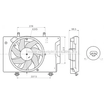Ventilateur, refroidissement du moteur AVA QUALITY COOLING FD7709
