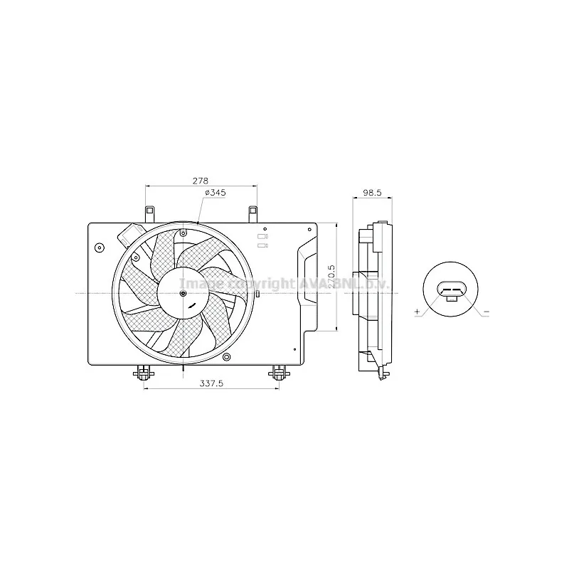 Ventilateur, refroidissement du moteur AVA QUALITY COOLING FD7709