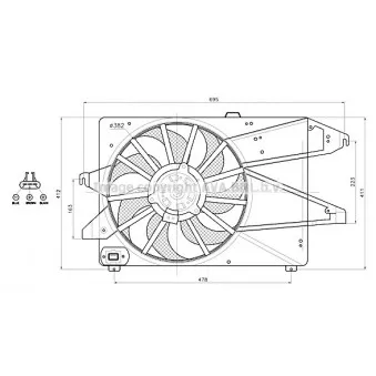 Ventilateur, refroidissement du moteur AVA QUALITY COOLING FD7713