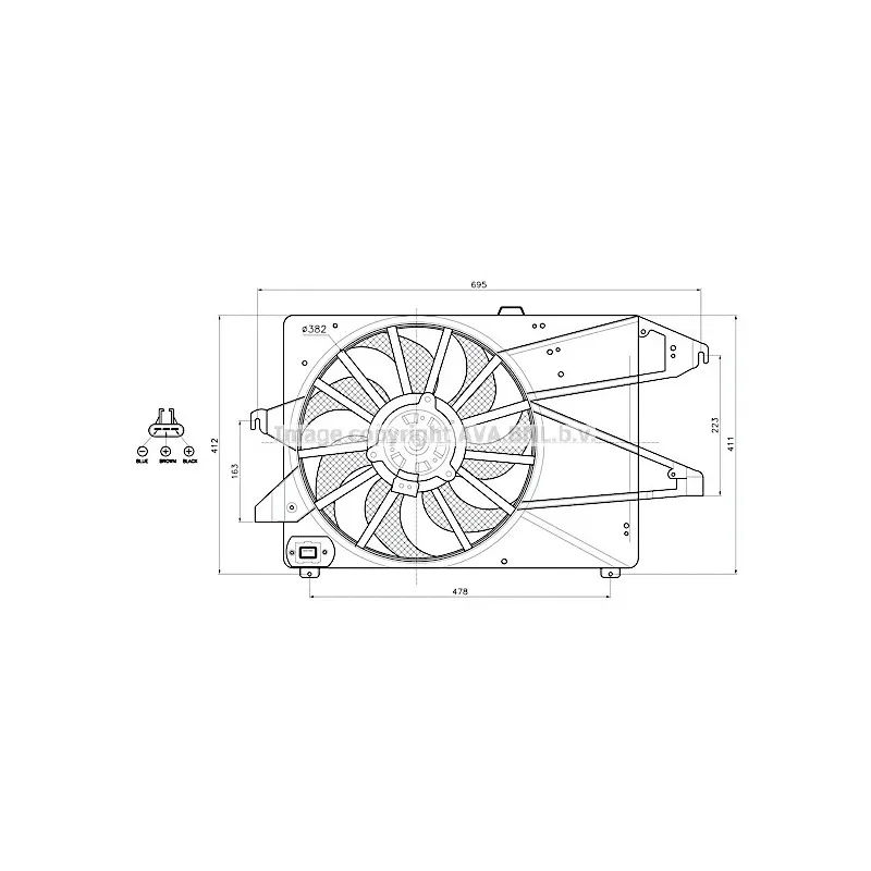 Ventilateur, refroidissement du moteur AVA QUALITY COOLING FD7713