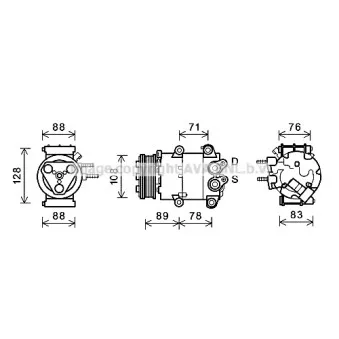 Compresseur, climatisation AVA QUALITY COOLING FDAK571