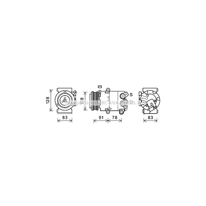 Compresseur, climatisation AVA QUALITY COOLING FDAK621