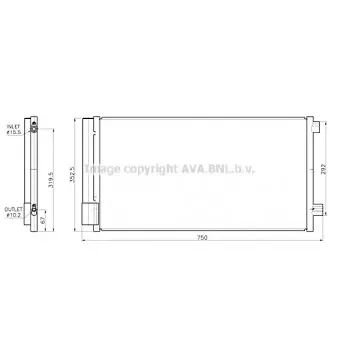 Condenseur, climatisation AVA QUALITY COOLING FT5487D
