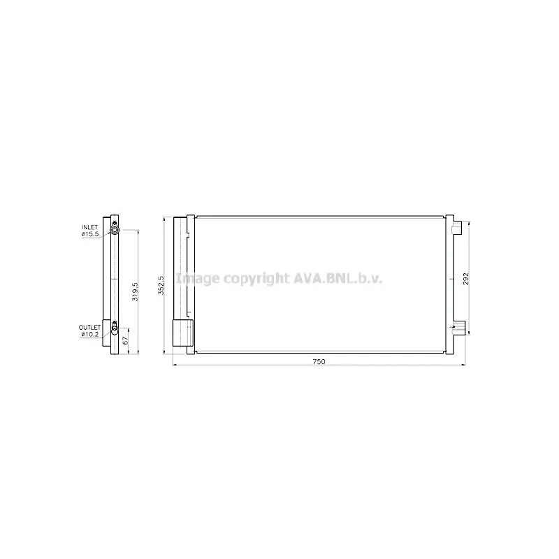 Condenseur, climatisation AVA QUALITY COOLING FT5487D