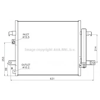Condenseur, climatisation AVA QUALITY COOLING FT5488D