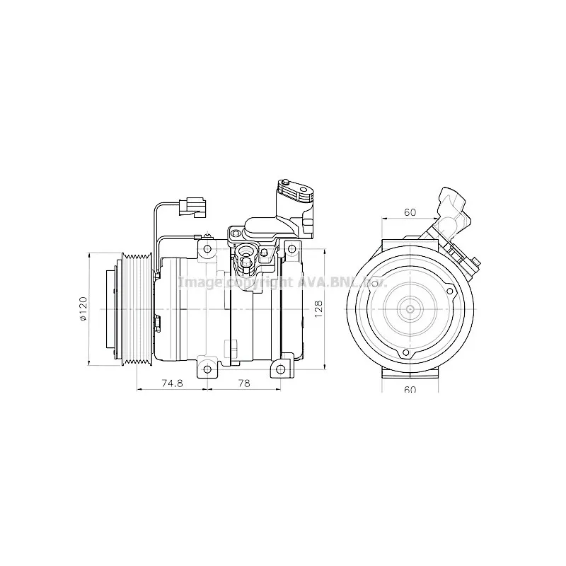 Compresseur, climatisation AVA QUALITY COOLING HDAK340
